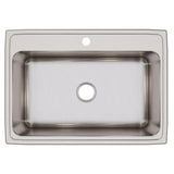 Elkay Lustertone Classic 31" Drop In/Topmount Stainless Steel Kitchen Sink, Lustrous Satin, 1 Faucet Hole, DLR3122121