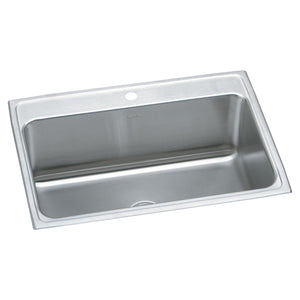 Alternate Image for Elkay Lustertone Classic 31" Drop In/Topmount Stainless Steel Kitchen Sink, Lustrous Satin, 1 Faucet Hole, DLR3122121