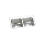 Elkay Lustertone Classic 33" Drop In/Topmount Stainless Steel Kitchen Sink, 50/50 Double Bowl, Lustrous Satin, 5 Faucet Holes, DLR3319105