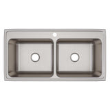 Elkay Lustertone Classic 43" Drop In/Topmount Stainless Steel Kitchen Sink, 50/50 Double Bowl, Lustrous Satin, 18 Gauge, DLR4322120