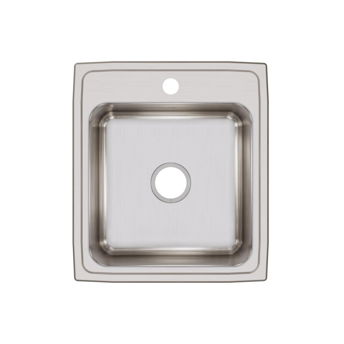 Elkay 20" Drop In/Topmount Stainless Steel Kitchen Sink, Lustrous Satin, 1 Faucet Hole, DLRQ2022101