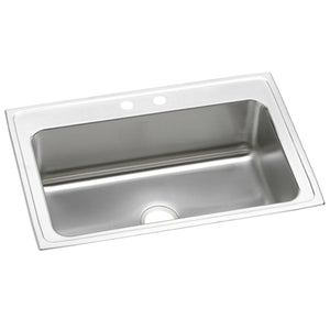 Alternate Image for Elkay Lustertone Classic 33" Drop In/Topmount Stainless Steel Kitchen Sink, Lustrous Satin, 2 Faucet Holes, DLRS3322102