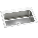 Elkay Lustertone Classic 33" Drop In/Topmount Stainless Steel Kitchen Sink, Lustrous Satin, 5 Faucet Holes, DLRS332210PD5