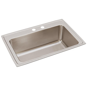 Alternate Image for Elkay Lustertone Classic 33" Drop In/Topmount Stainless Steel Kitchen Sink, Lustrous Satin, MR2 Faucet Holes, DLRS332212MR2