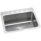 Elkay Lustertone Classic 27" Dual Mount Stainless Steel Kitchen Sink, Lustrous Satin, 4 Faucet Holes, DLSR272210PD4