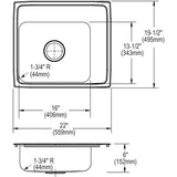 Elkay Lustertone Classic 22" Drop In/Topmount Stainless Steel ADA Classroom Sink, Lustrous Satin, 4 Faucet Holes, DRKAD222060R4