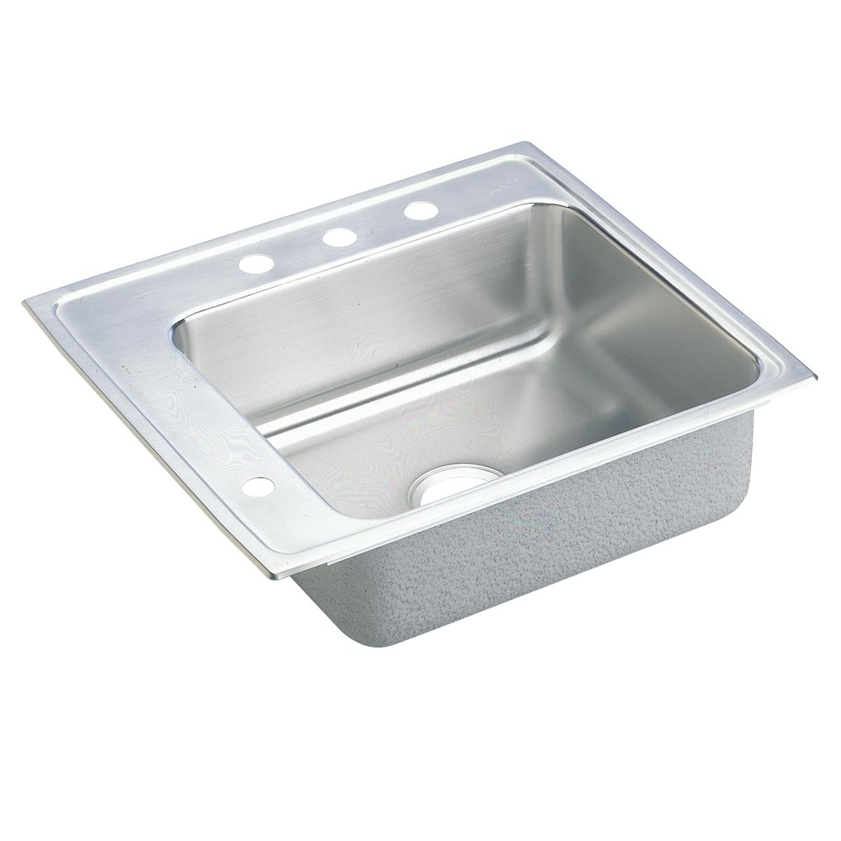 Elkay Lustertone Classic 22" Drop In/Topmount Stainless Steel ADA Classroom Sink, Lustrous Satin, 2 Faucet Holes, DRKADQ222045L2
