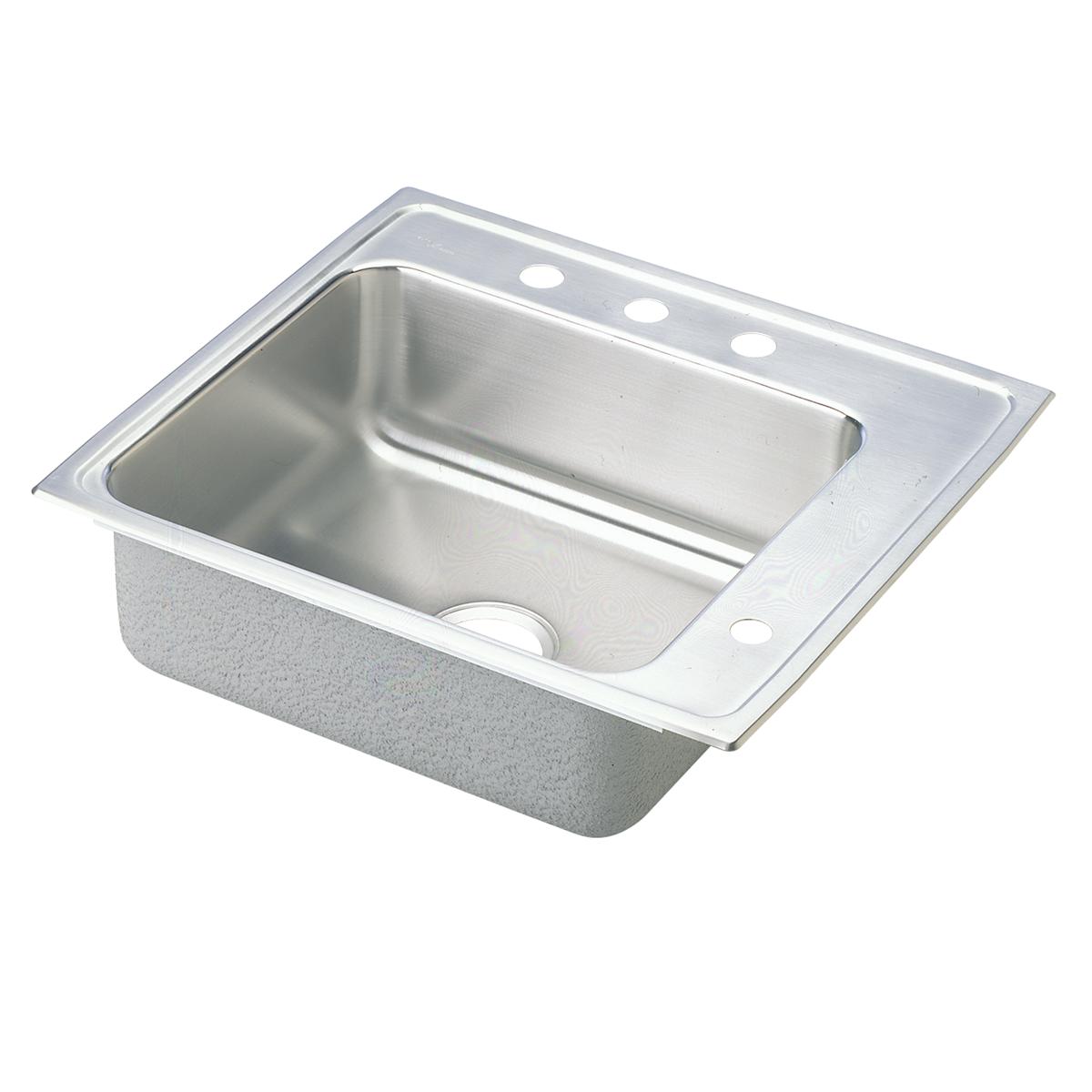 Elkay Lustertone Classic 22" Drop In/Topmount Stainless Steel ADA Classroom Sink, Lustrous Satin, 2 Faucet Holes, DRKADQ222055R2