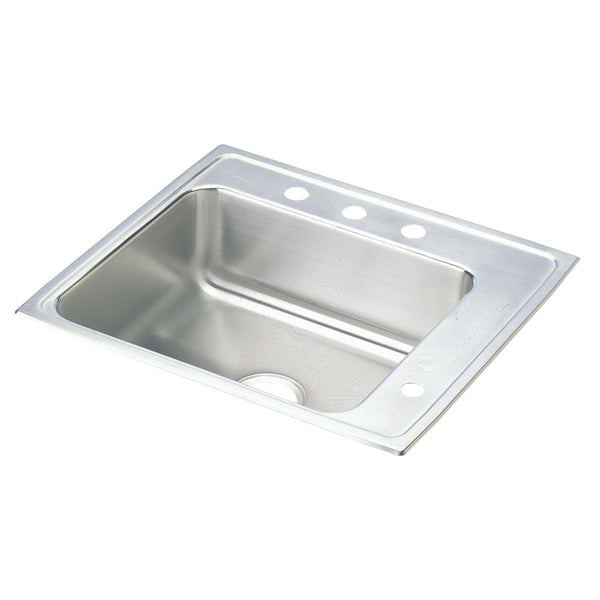 Elkay Lustertone Classic 25" Drop In/Topmount Stainless Steel ADA Classroom Sink, Lustrous Satin, 3 Faucet Holes, DRKAD252260R3