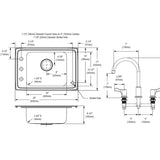 Elkay Lustertone Classic 25" Drop In/Topmount Stainless Steel ADA Classroom Sink Kit with Faucet, Lustrous Satin, 4 Faucet Holes, DRKAD251765FC