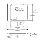 Elkay Lustertone Classic 25" Drop In/Topmount Stainless Steel ADA Classroom Sink, Lustrous Satin, 2 Faucet Holes, DRKAD2522402