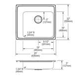 Elkay Lustertone Classic 25" Drop In/Topmount Stainless Steel ADA Classroom Sink, Lustrous Satin, 3 Faucet Holes, DRKAD252250L3