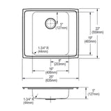 Elkay Lustertone Classic 25" Drop In/Topmount Stainless Steel ADA Classroom Sink, Lustrous Satin, 2 Faucet Holes, DRKAD2522502