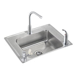 Elkay Lustertone Classic 28" Drop In/Topmount Stainless Steel ADA Classroom Sink Kit with Faucet, Lustrous Satin, 3 Faucet Holes, DRKAD282255LC