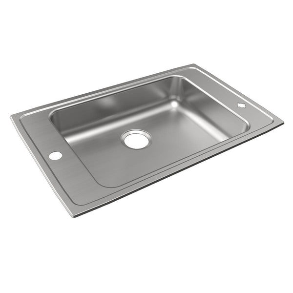 Elkay Lustertone Classic 31" Drop In/Topmount Stainless Steel ADA Classroom Sink, Lustrous Satin, 2LM Faucet Holes, DRKAD3119552LM