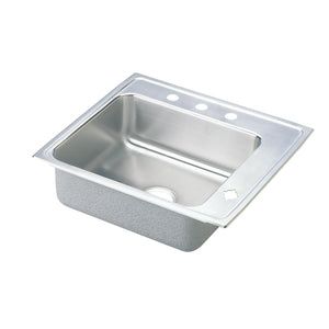Alternate Image for Elkay Lustertone Classic 22" Drop In/Topmount Stainless Steel Classroom Sink, Lustrous Satin, 4 Faucet Holes, DRKRQ2220R4