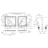 Elkay Lustertone Classic 34" Drop In/Topmount Stainless Steel Classroom Sink Kit with Faucet, 60/40 Double Bowl, Lustrous Satin, 4 Faucet Holes, DRKR23417RC