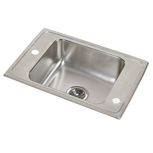 Alternate Image for Elkay Lustertone Classic 25" Drop In/Topmount Stainless Steel Classroom Sink, Lustrous Satin, 2LM Faucet Holes, DRKR25172LM