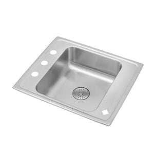 Alternate Image for Elkay Lustertone Classic 25" Drop In/Topmount Stainless Steel Classroom Sink, Lustrous Satin, 4 Faucet Holes, DRKR2522PD4