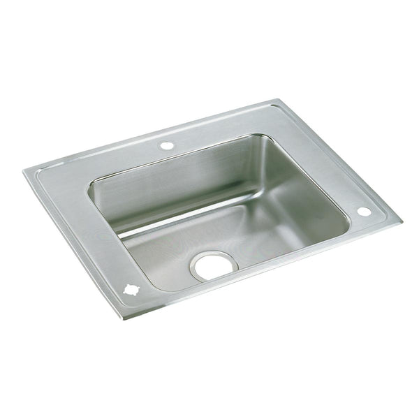 Elkay Lustertone Classic 28" Drop In/Topmount Stainless Steel Classroom Sink, Lustrous Satin, 3 Faucet Holes, DRKR2822L