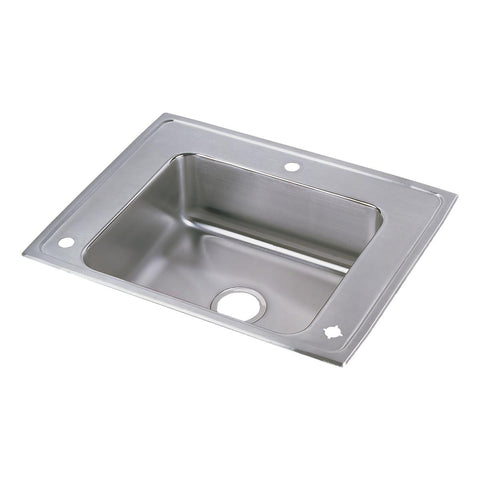 Elkay Lustertone Classic 28" Drop In/Topmount Stainless Steel ADA Classroom Sink, Lustrous Satin, R Faucet Holes, DRKAD282260R