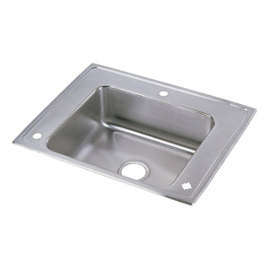 Alternate Image for Elkay Lustertone Classic 28" Drop In/Topmount Stainless Steel Classroom Sink, Lustrous Satin, 3 Faucet Holes, DRKR2822R