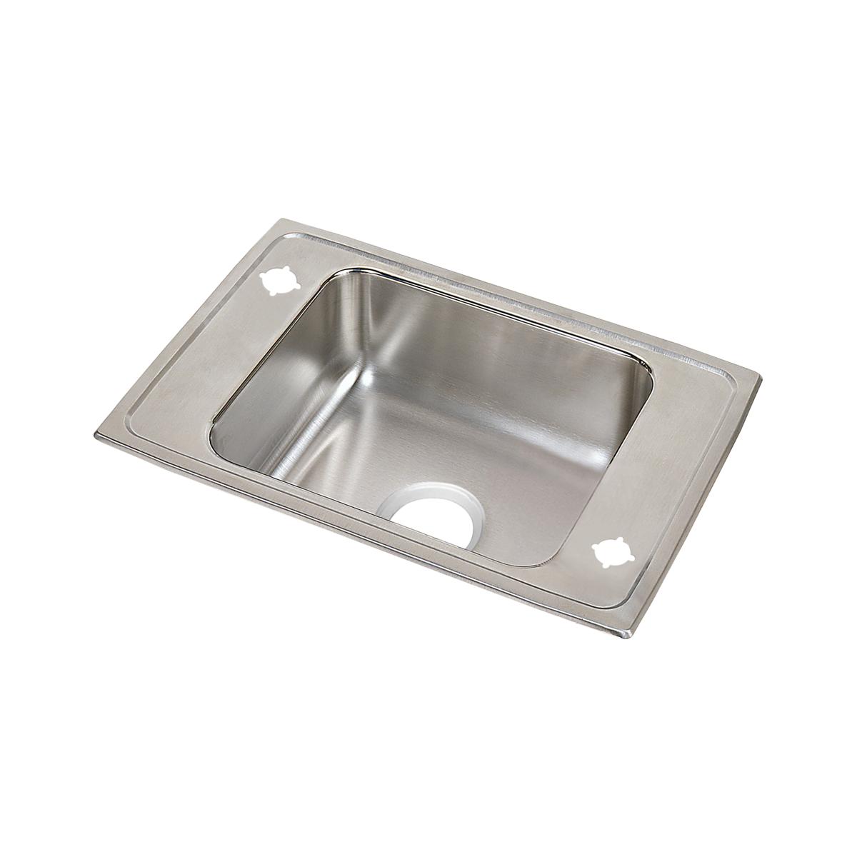 Elkay Lustertone Classic 31" Drop In/Topmount Stainless Steel Classroom Sink, Lustrous Satin, 4 Faucet Holes, DRKR31194
