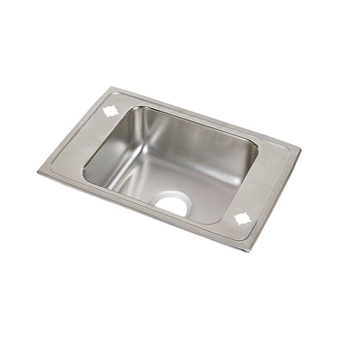 Elkay Lustertone Classic 31" Drop In/Topmount Stainless Steel Classroom Sink, Lustrous Satin, 2 Faucet Holes, DRKR31192