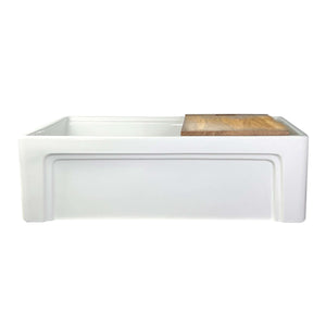 Alternate Image for Nantucket Sinks Cape 30" Fireclay Workstation Farmhouse Sink, White, Dennis30SG
