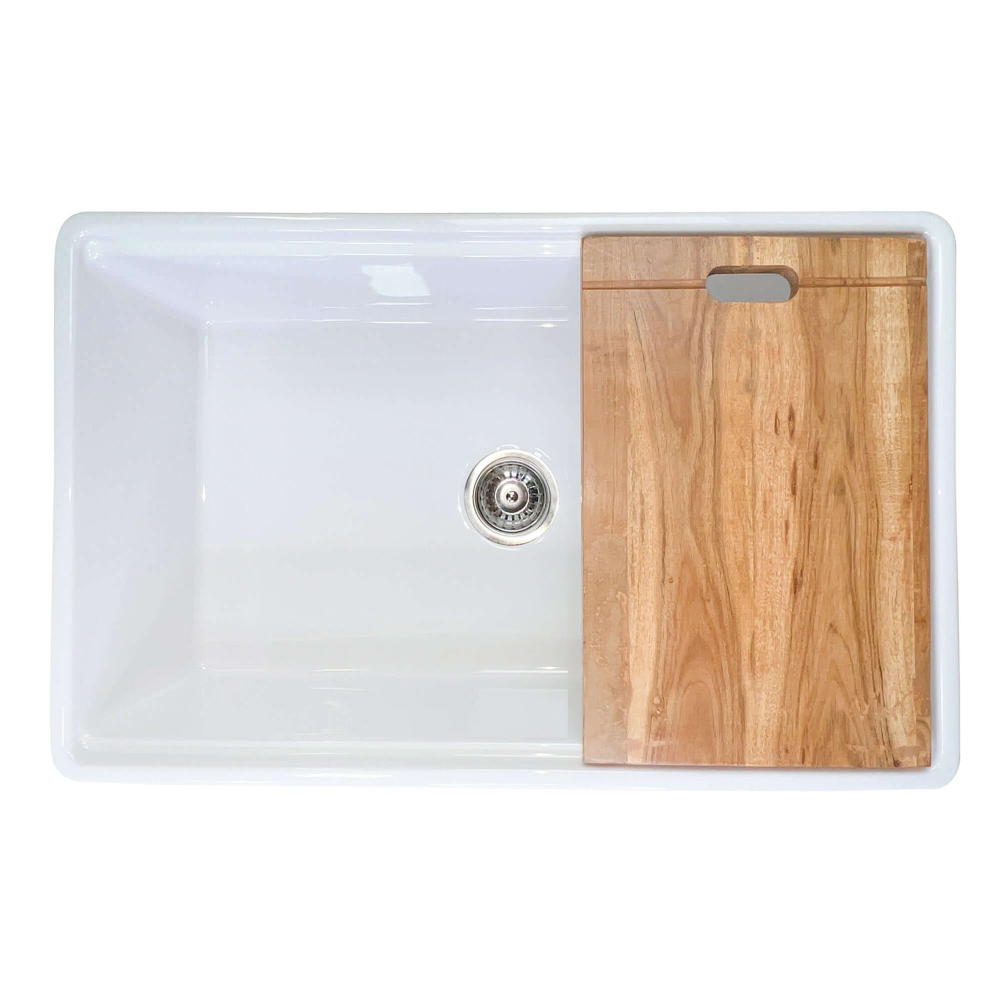 Nantucket Sinks Cape 30" Fireclay Workstation Farmhouse Sink, White, Dennis30SG