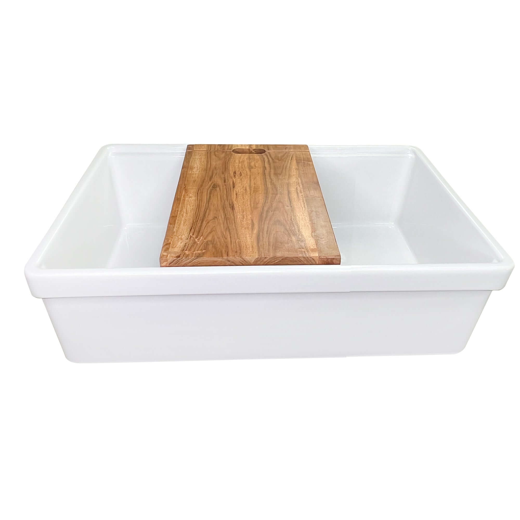 Nantucket Sinks Cape 30" Fireclay Workstation Farmhouse Sink, White, Dennis30SG