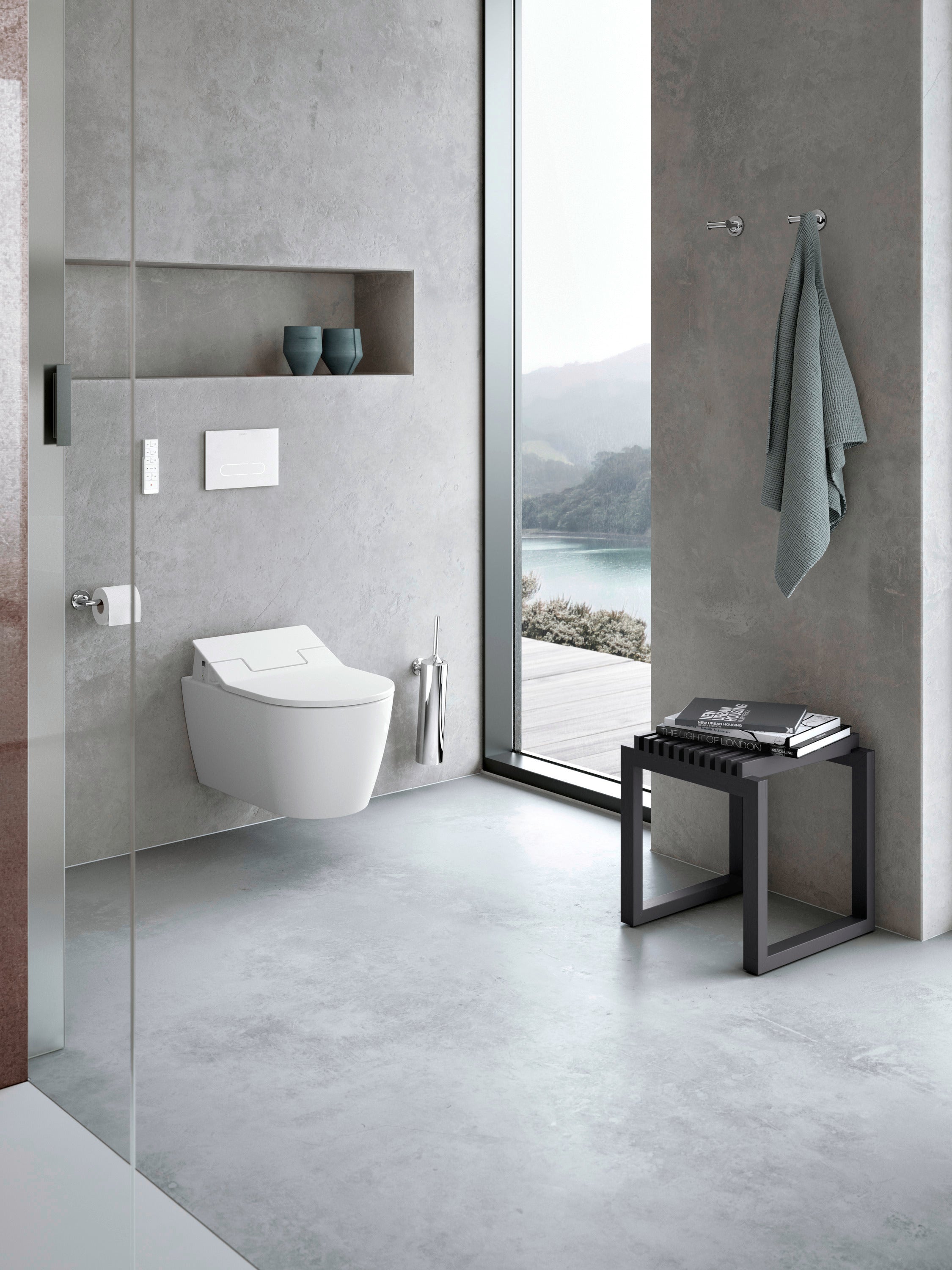 SensoWash Slim Elongated Bidet Toilet Seat in White, with Remote, Concealed Connections