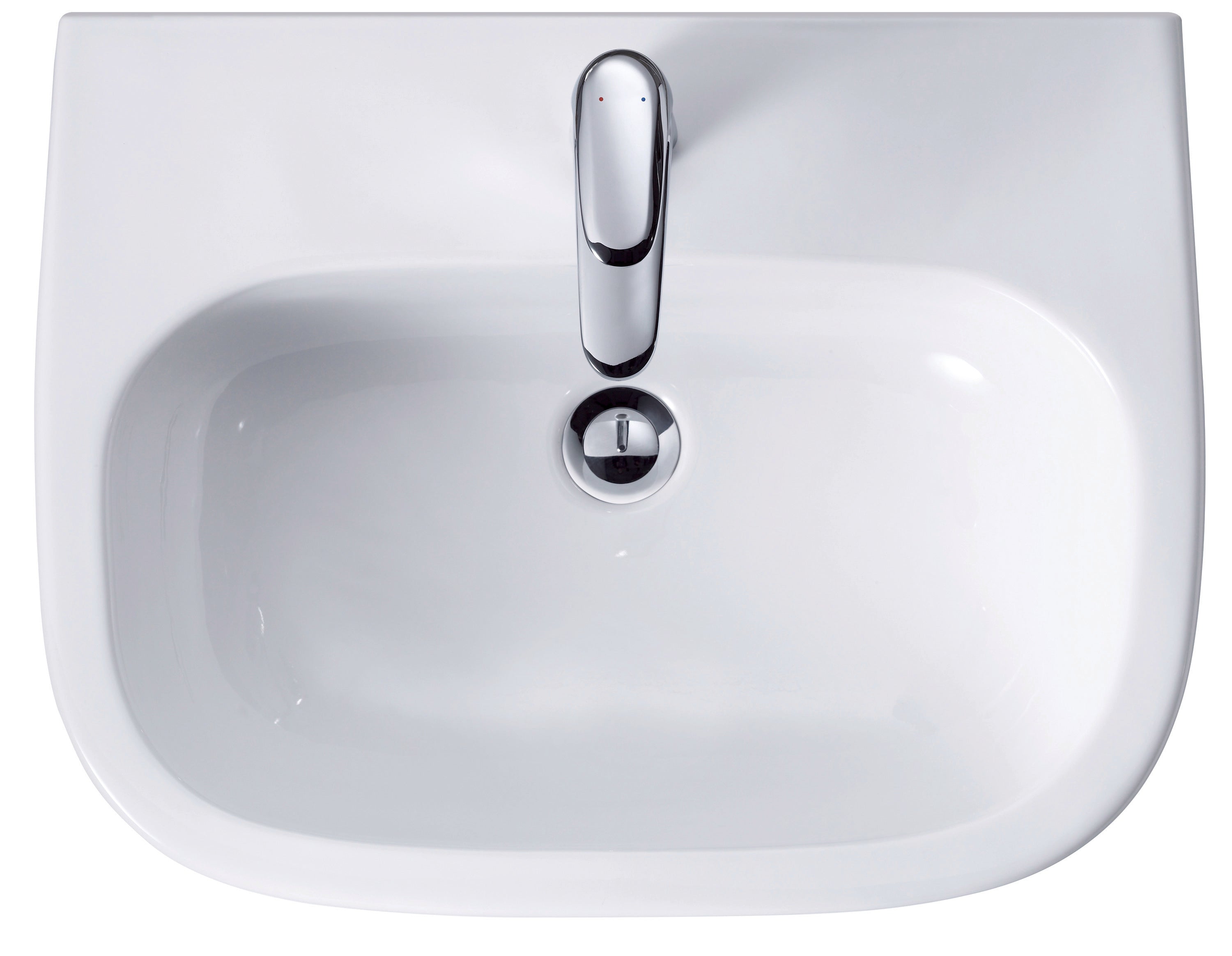 D-Code 23 5/8" Rectangular Wall Mounted Sink in White with Single Faucet Hole and with Overflow