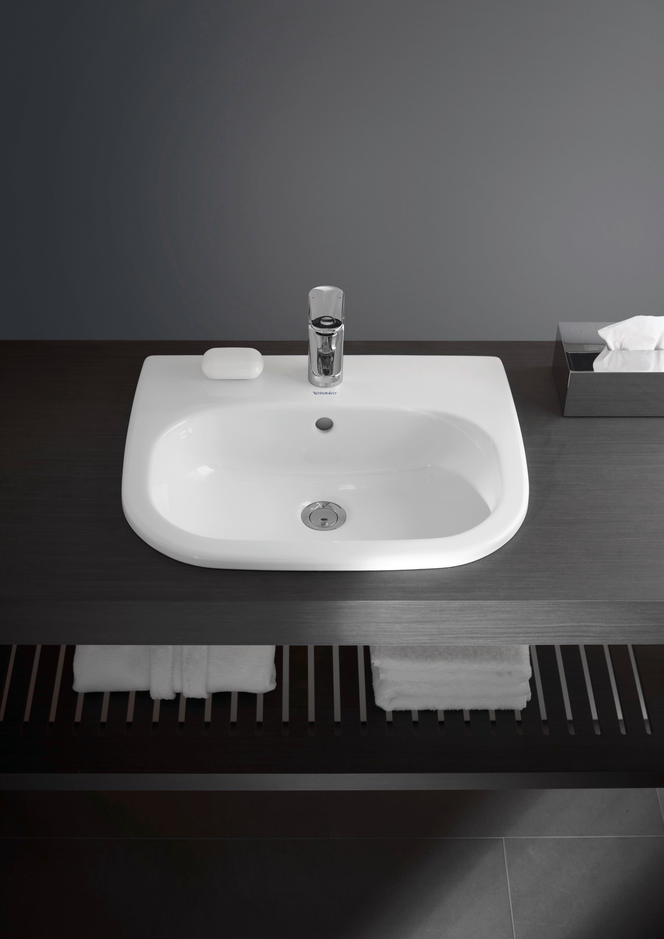 D-Code 21 1/2" Rectangular Drop In Sink in White with Single Faucet Hole and Overflow