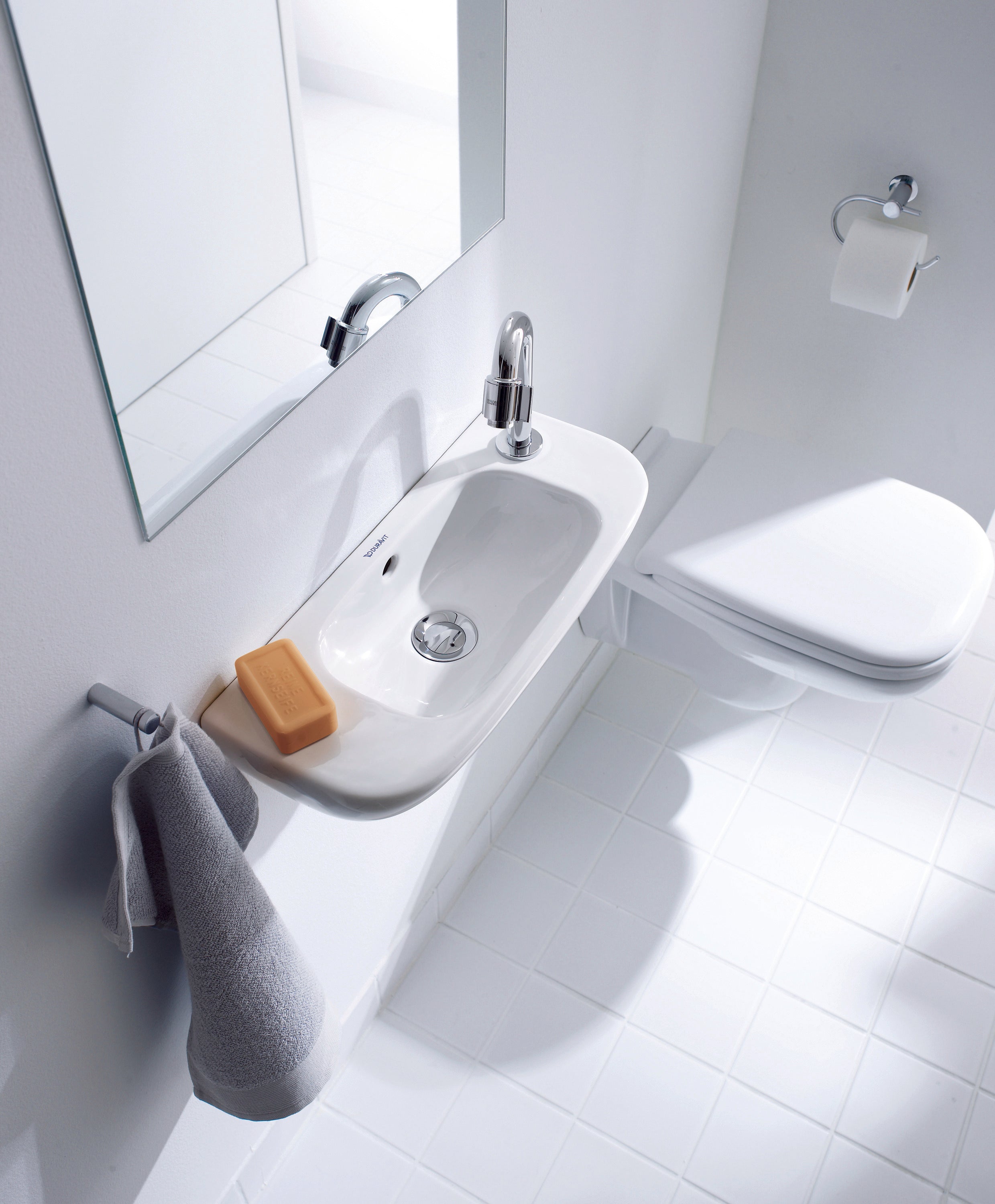 D-Code 19 5/8" Rectangular Wall Mounted Sink in White with Single Faucet Hole and with Overflow