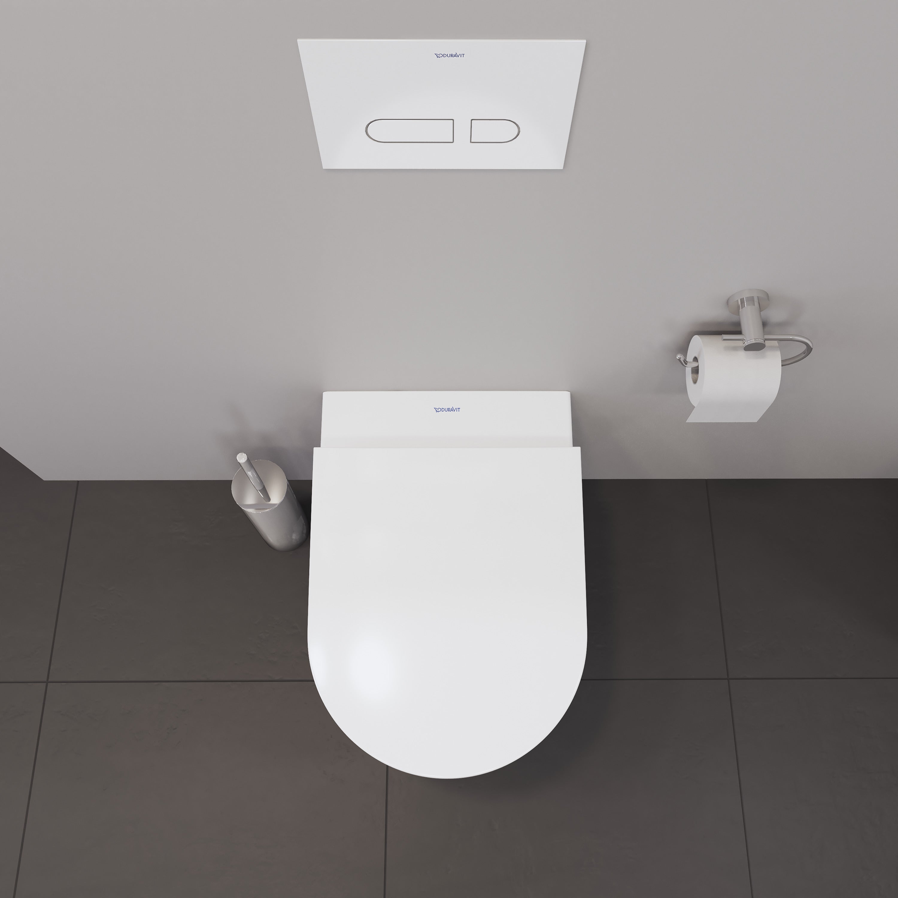 D-Neo 1.28/0.8 GPF Dual Flush Rimless ADA Compliant Round Wall Mounted Toilet in White