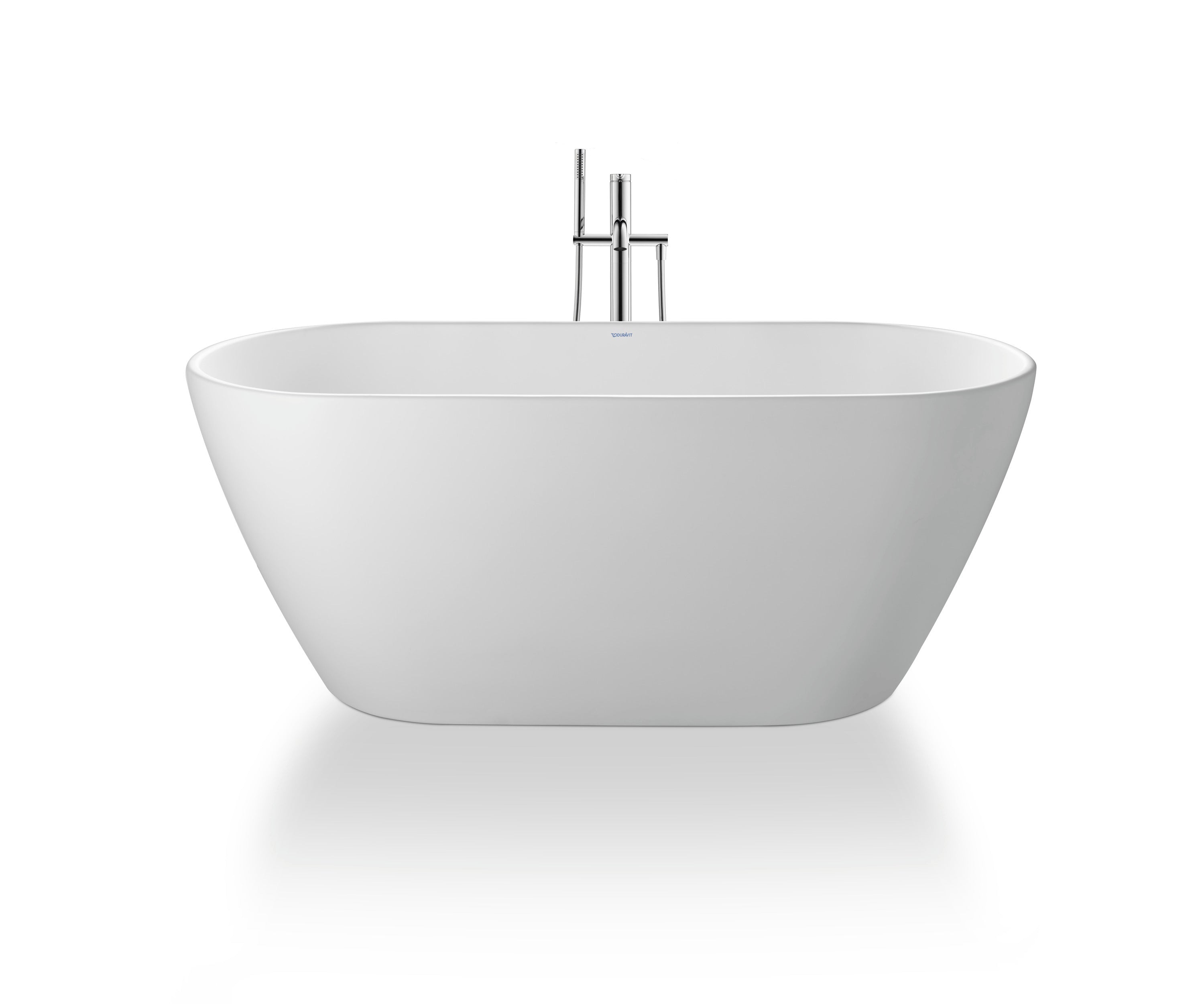 D-Neo 63" x 29 1/2" Oval Freestanding Bathtub in White Solid Surface with Center Drain, Drain Included