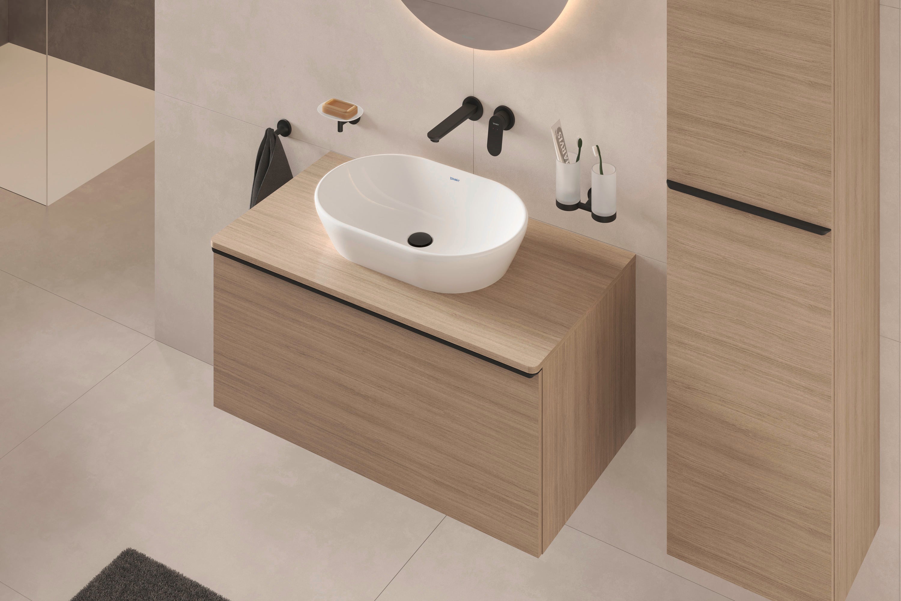 D-Neo 23 5/8" Oval Vessel Sink in White