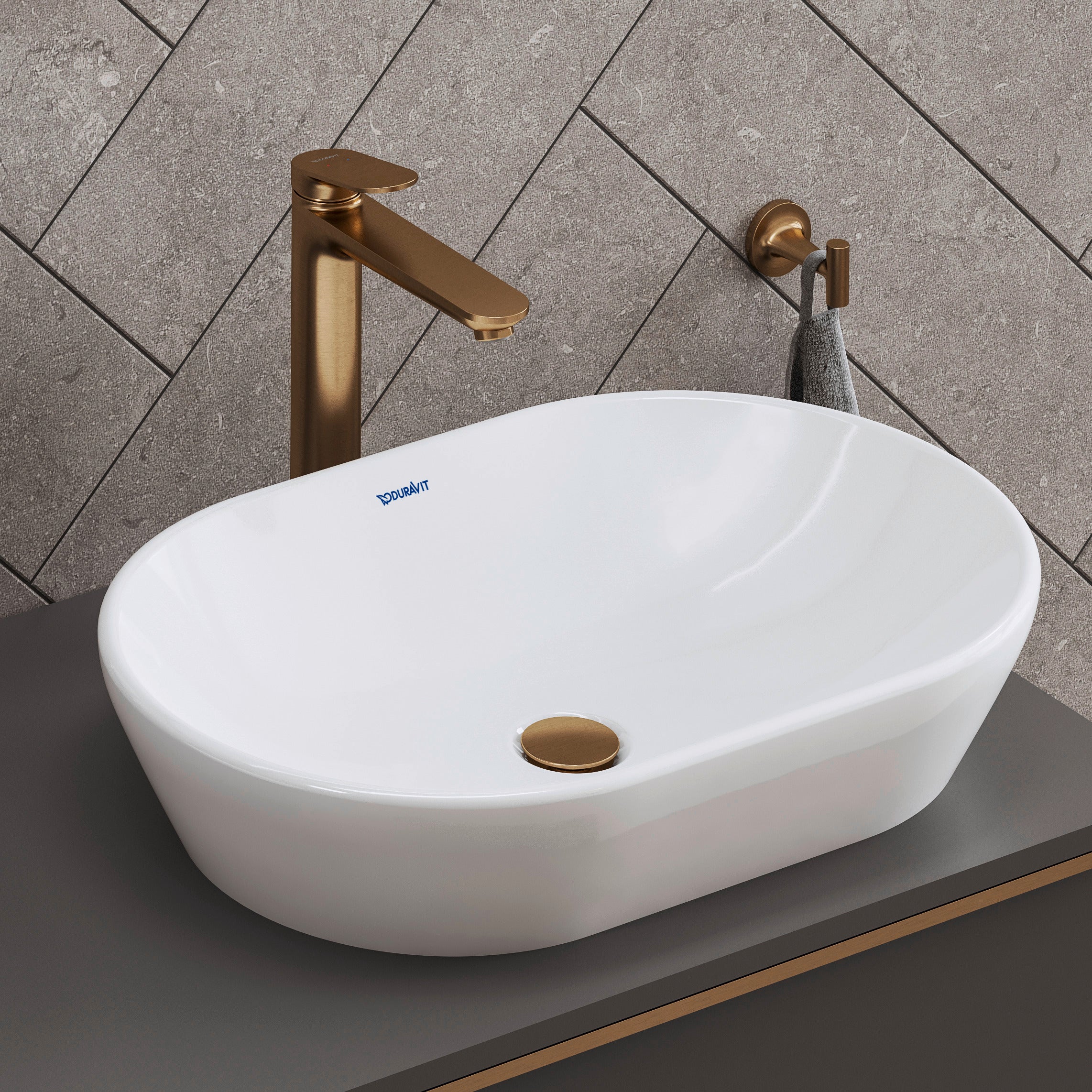 D-Neo 23 5/8" Oval Vessel Sink in White