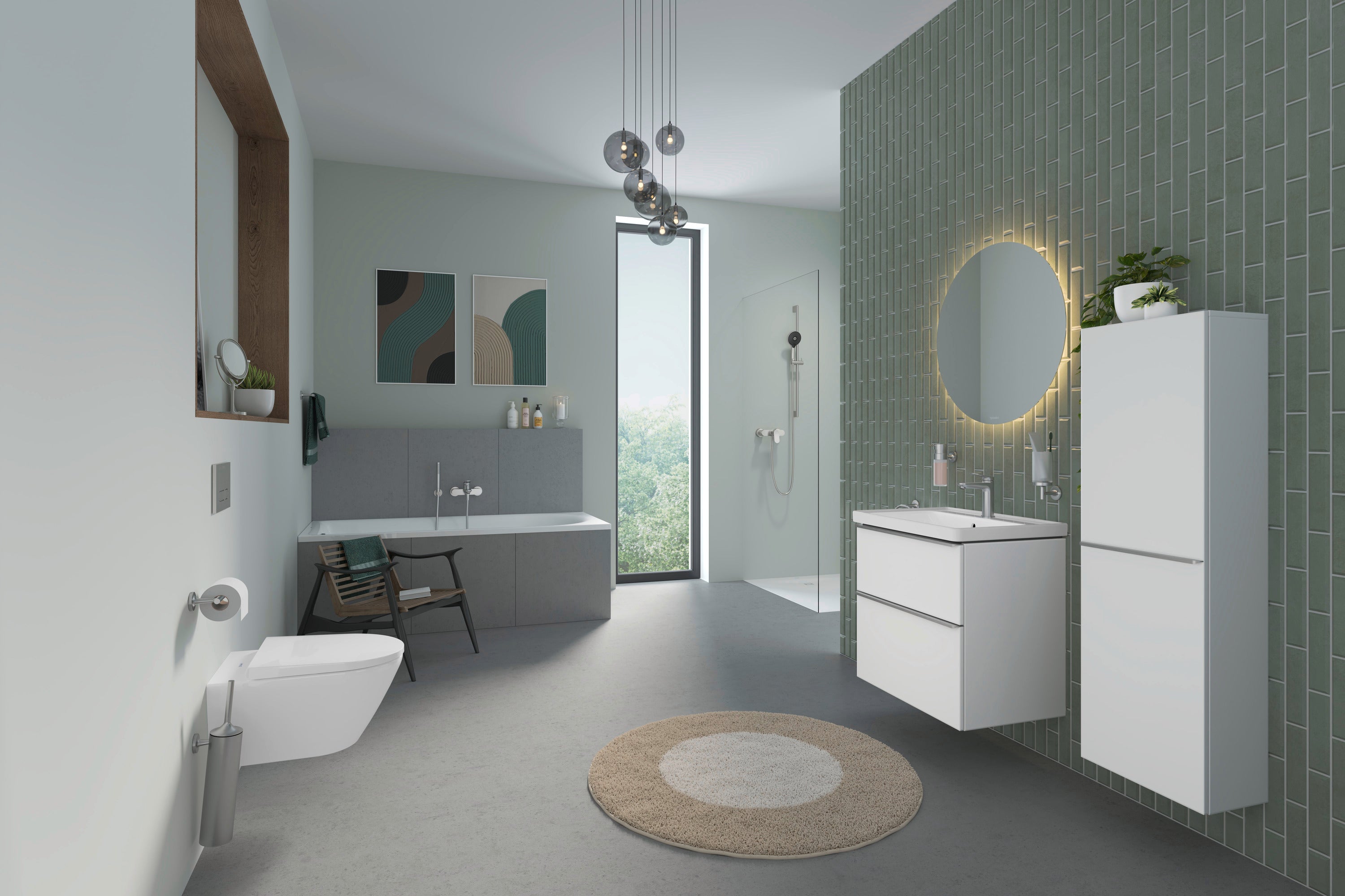 D-Neo 1.28/0.8 GPF Dual Flush Rimless ADA Compliant Round Wall Mounted Toilet in White