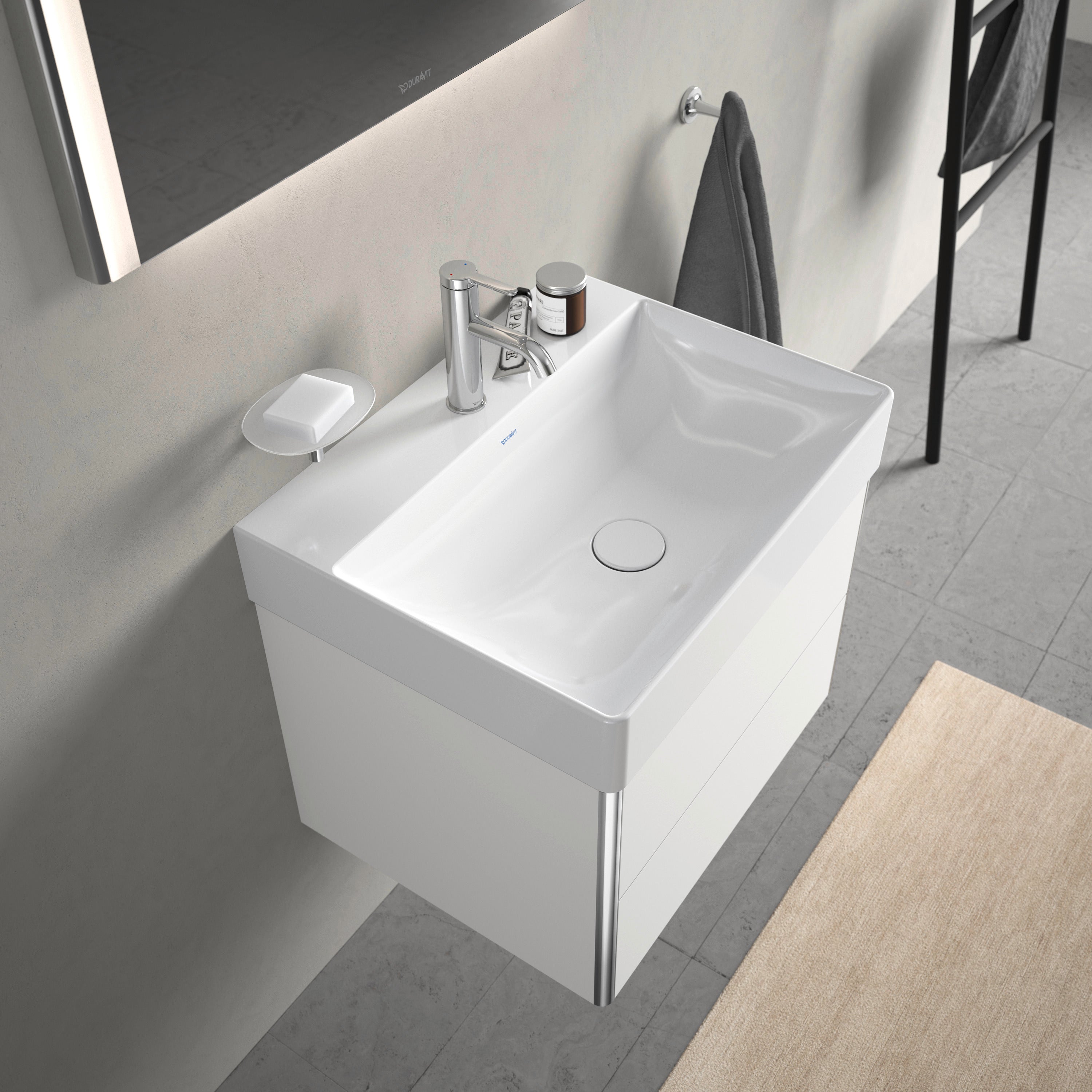 DuraSquare 23 5/8" Rectangular Wall Mounted Sink in White with Single Faucet Hole