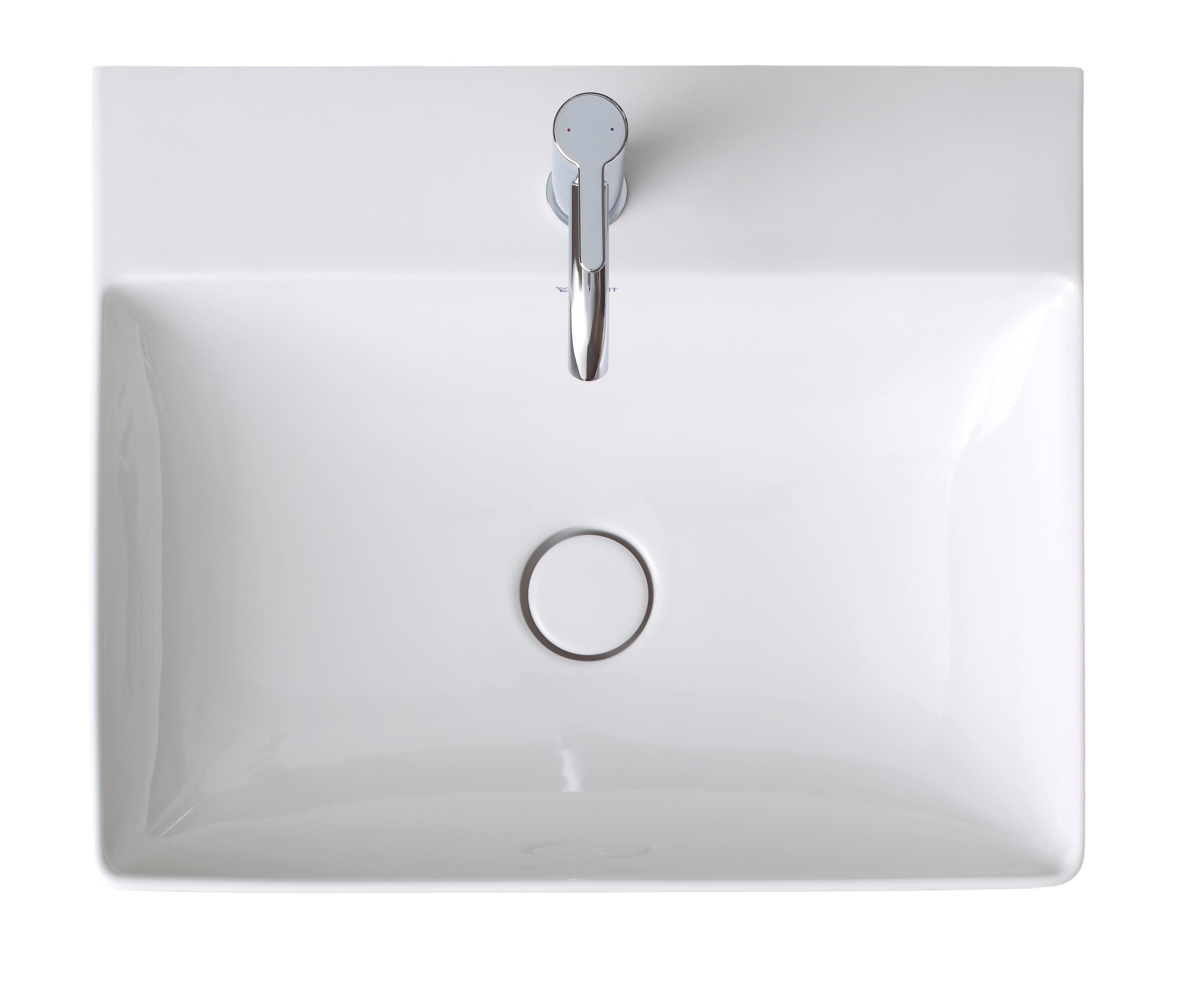 DuraSquare 23 5/8" Rectangular Wall Mounted Sink in White with Single Faucet Hole