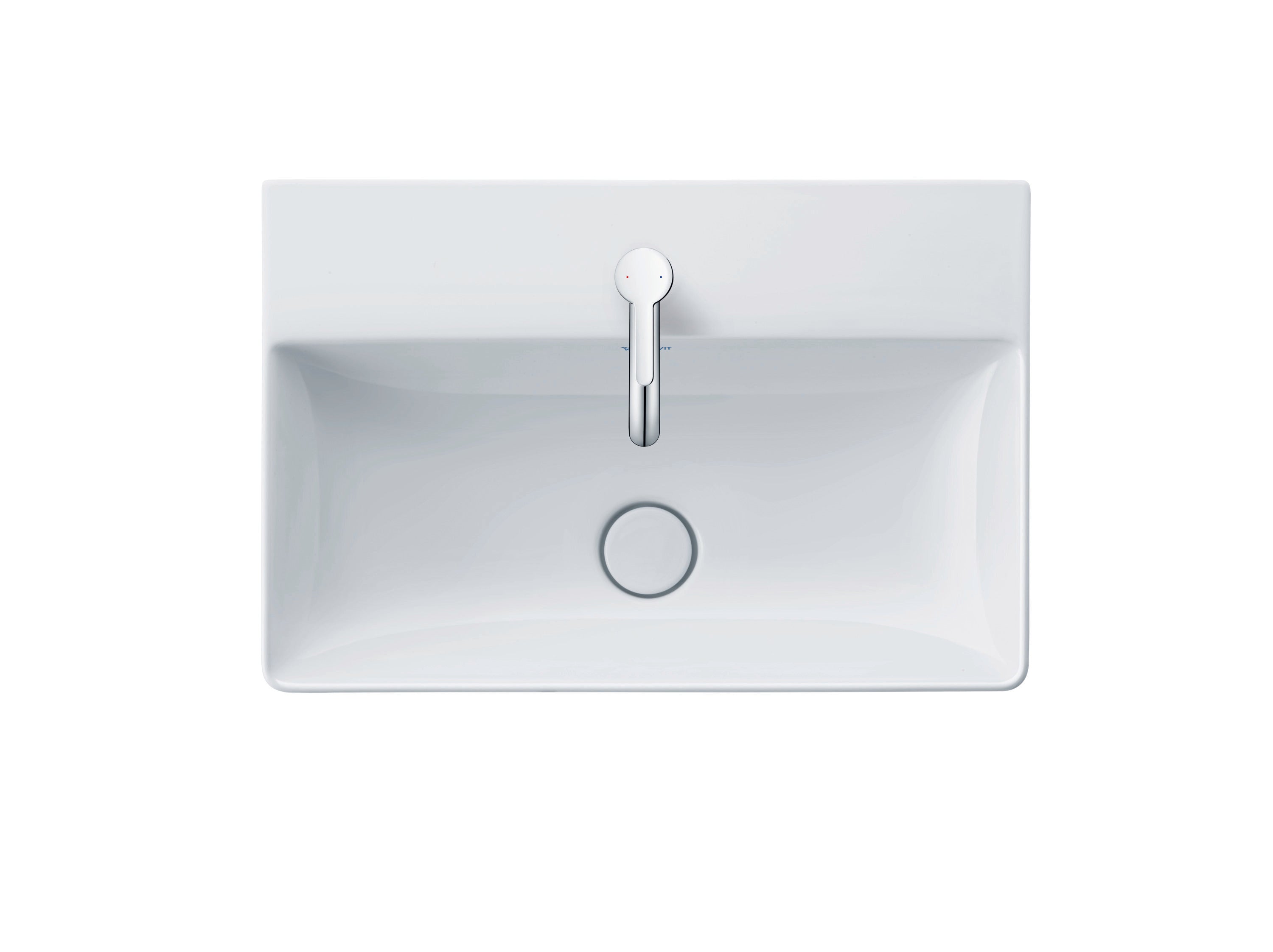 DuraSquare 23 5/8" Rectangular Wall Mounted Sink in White with Single Faucet Hole