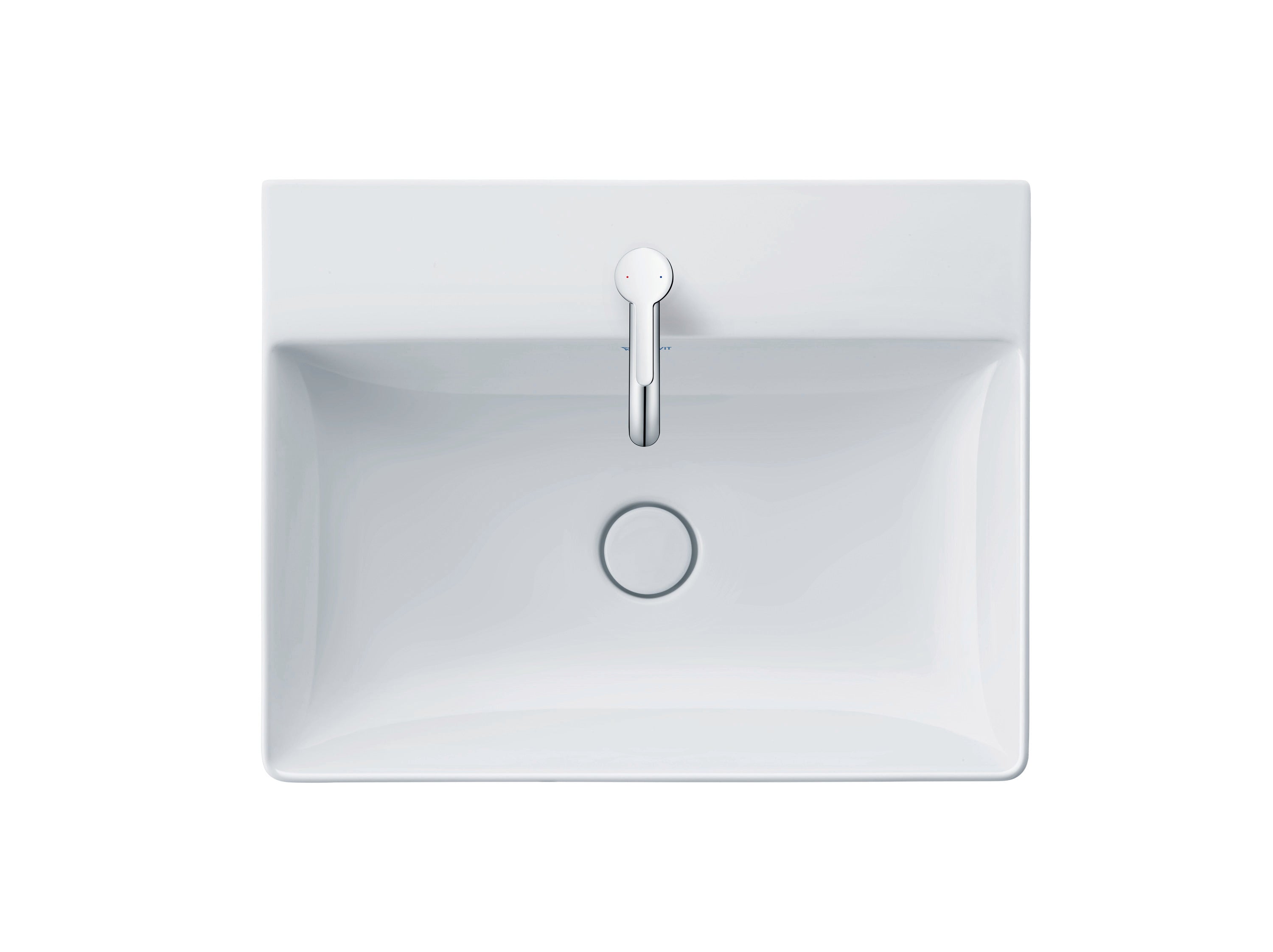 DuraSquare 23 5/8" Rectangular Wall Mounted Sink in White with Single Faucet Hole