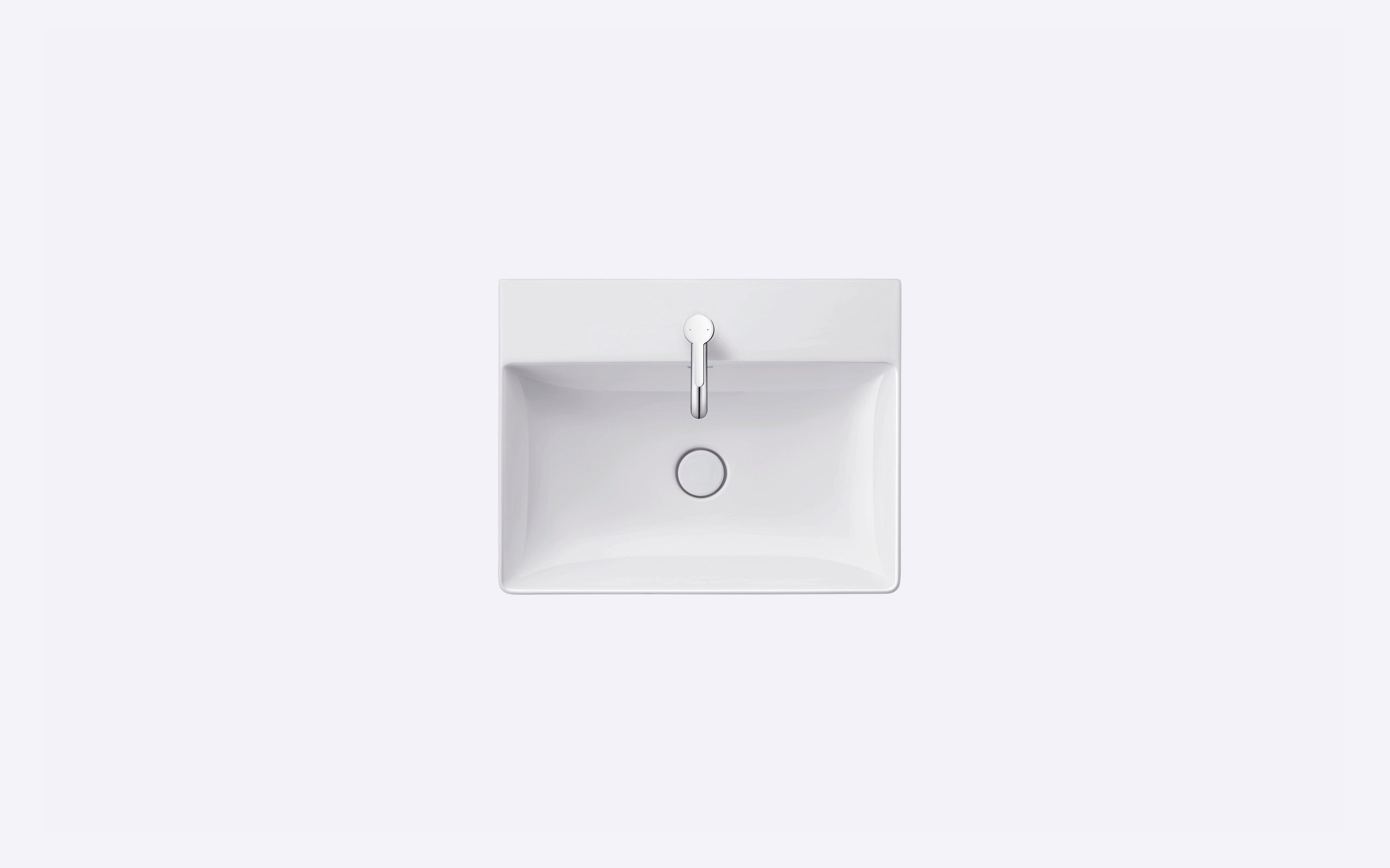 DuraSquare 23 5/8" Rectangular Wall Mounted Sink in White with Single Faucet Hole