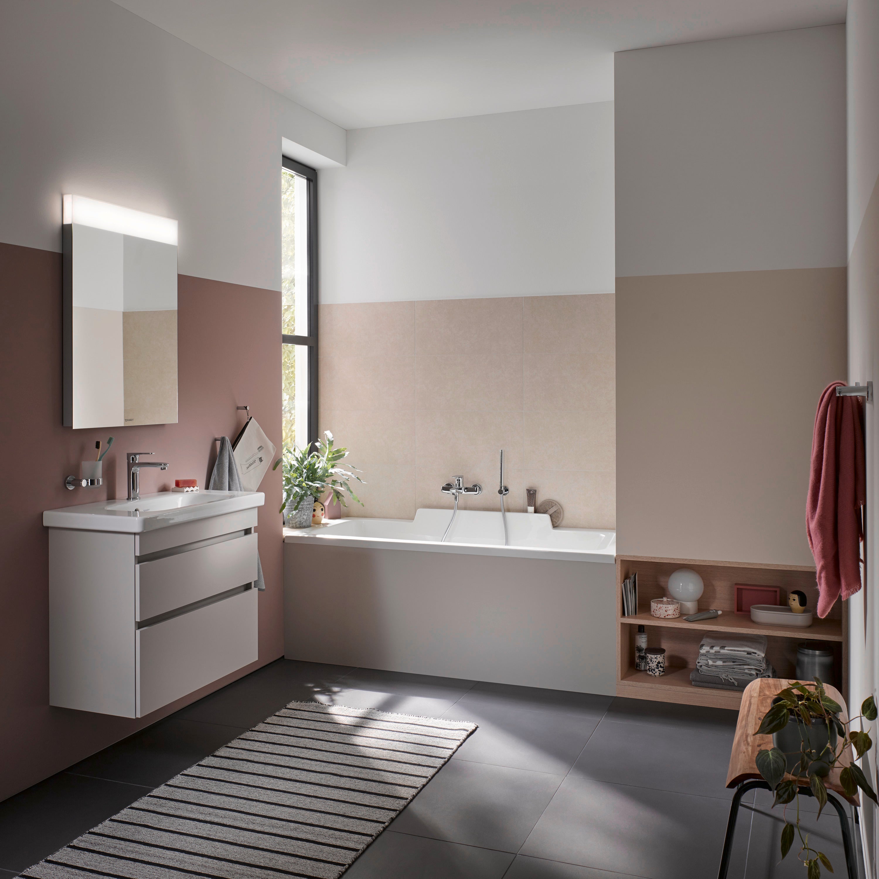 DuraStyle 23 5/8" Rectangular Wall Mounted Sink in White with Single Faucet Hole and with Overflow