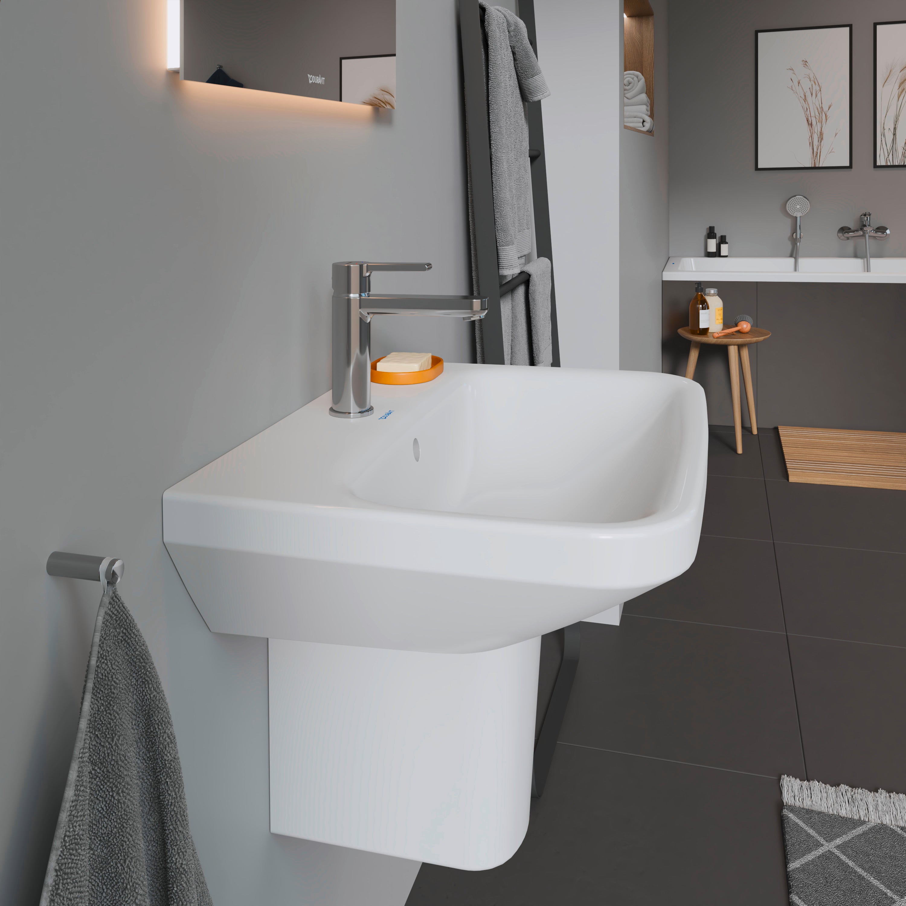 DuraStyle 23 5/8" Rectangular Wall Mounted Sink in White with Single Faucet Hole and with Overflow