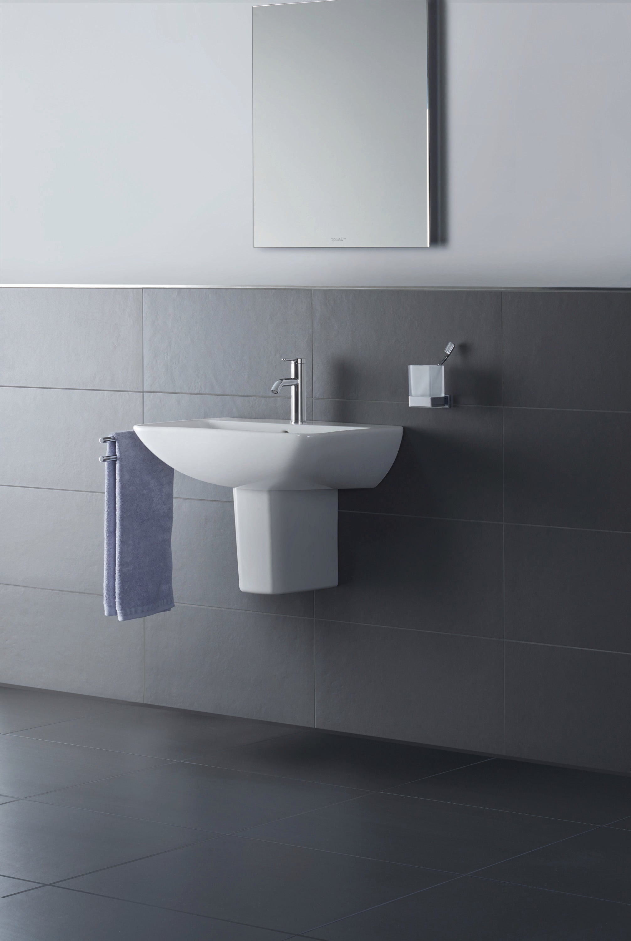 ME by Starck 23 5/8" Rectangular Wall Mounted Sink in White with Single Faucet Hole and with Overflow