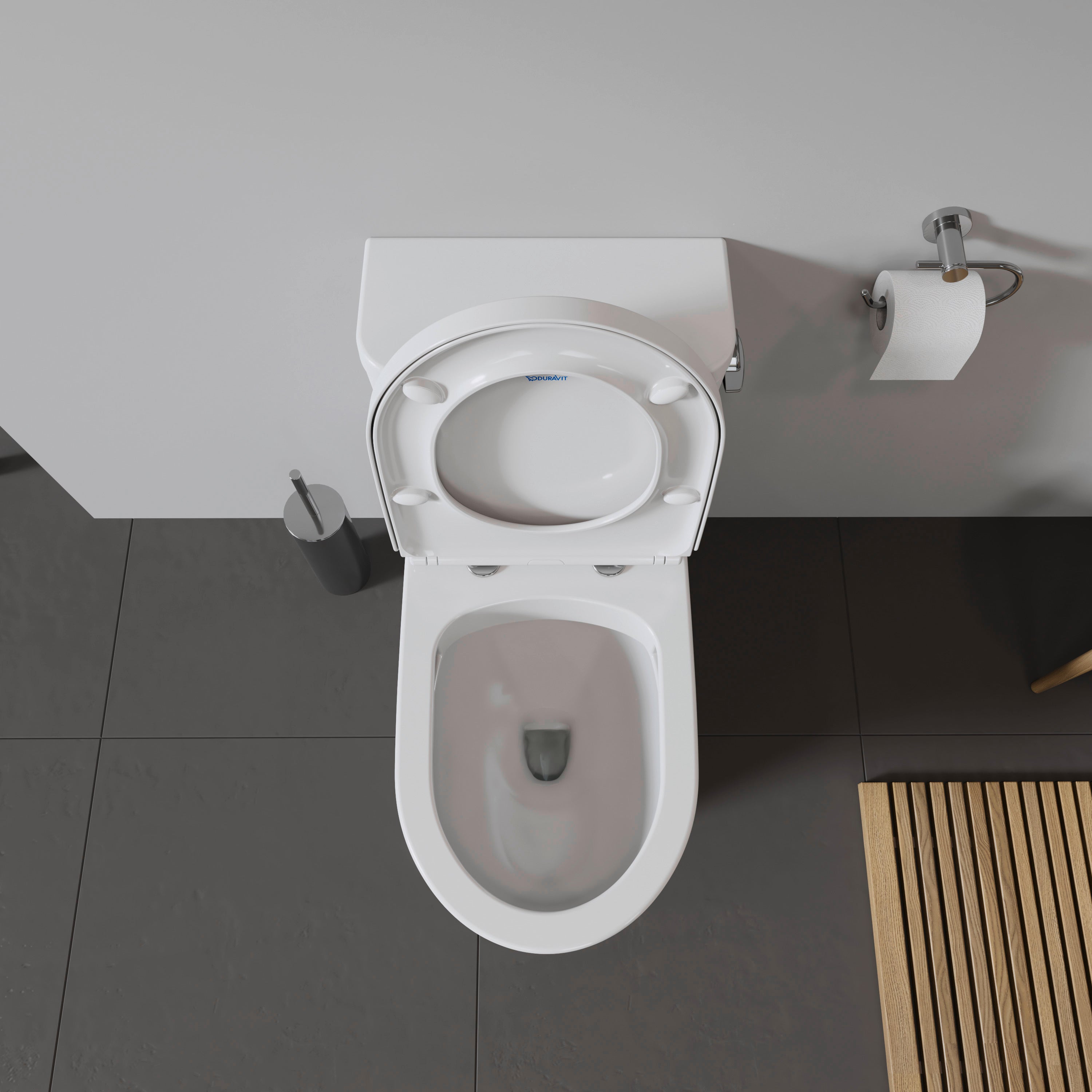 Duravit No.1 1.28 GPF Single Flush Rimless Elongated Toilet Bowl in White