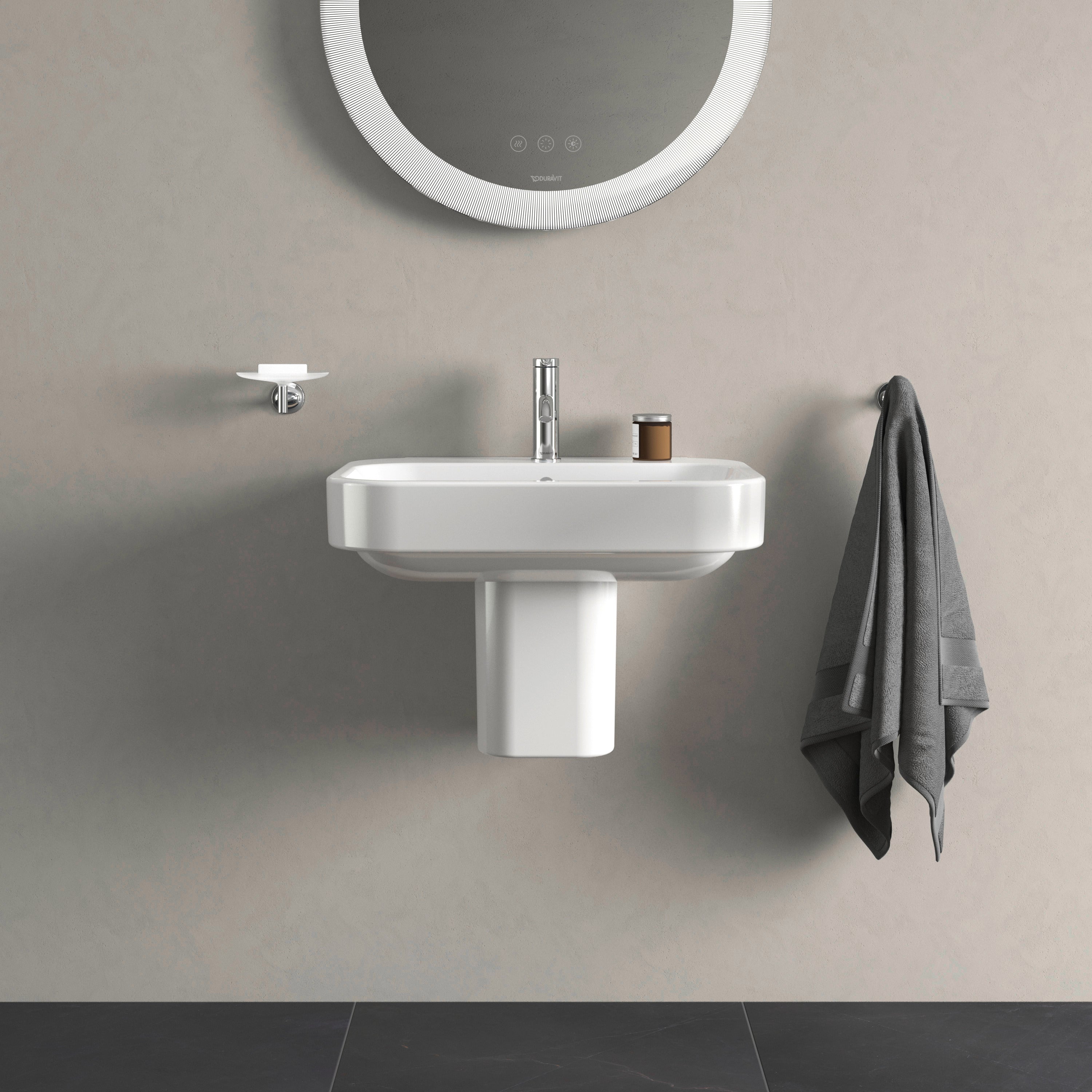 Happy D.2 23 5/8" Rectangular Wall Mounted Sink in White with Single Faucet Hole and with Overflow